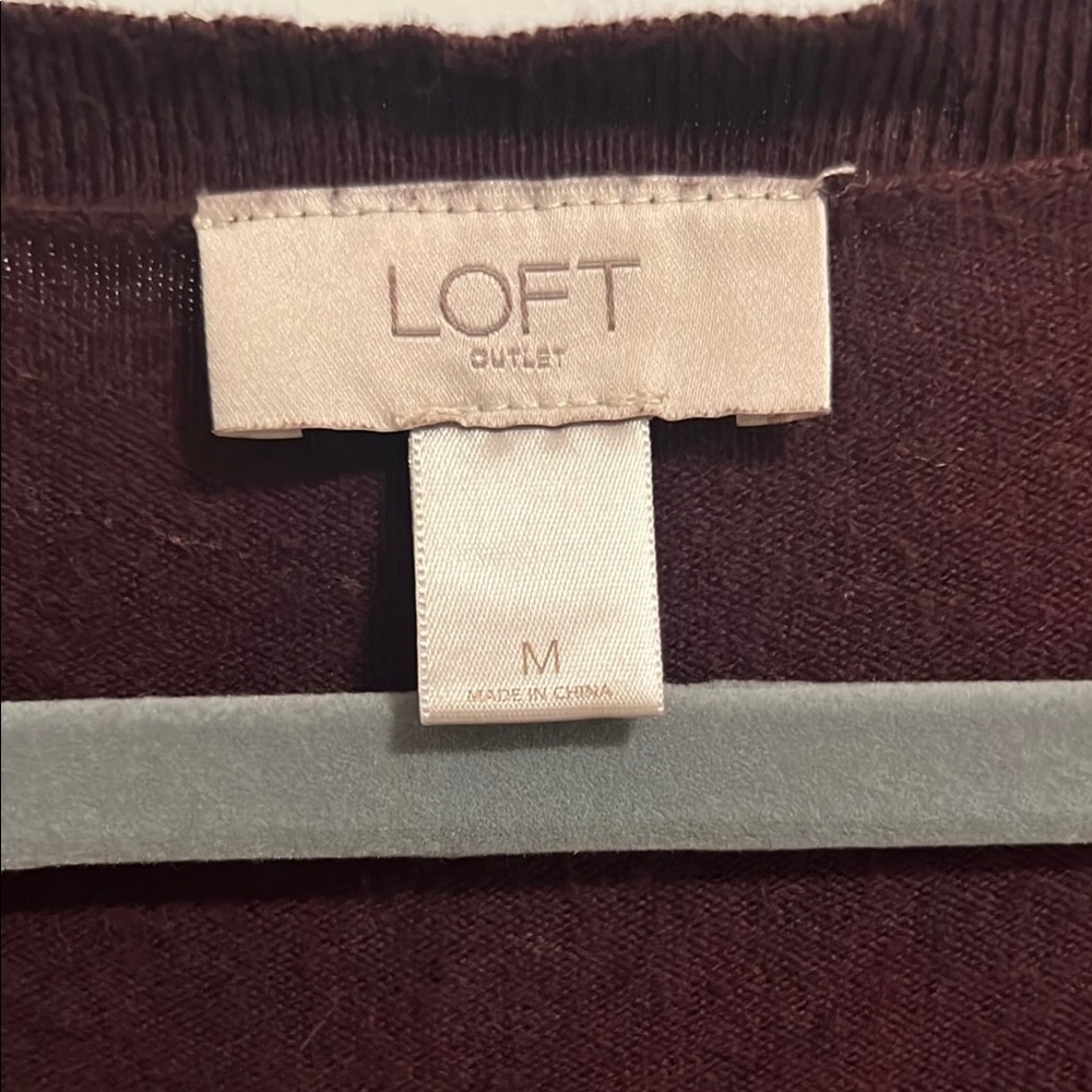 Loft - Women’s Burgundy V-Neck Sweater - Medium - Picture 2 of 7